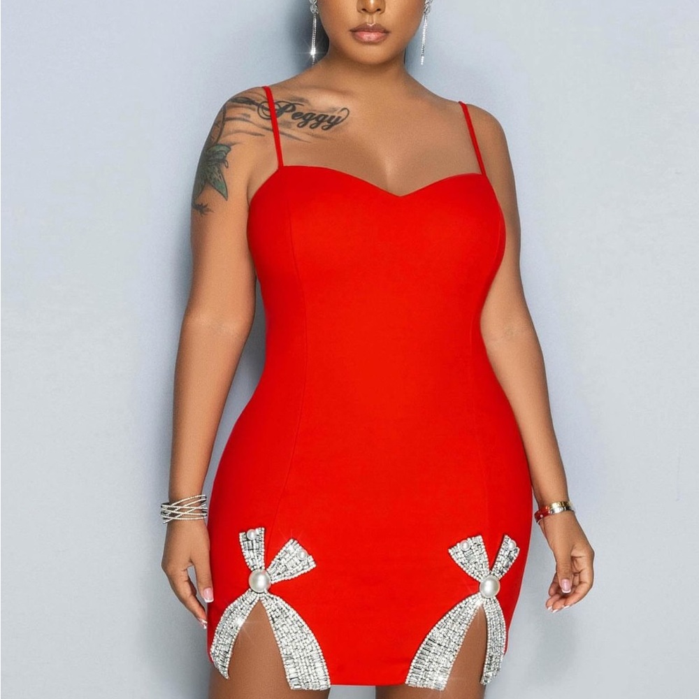 Red Mini Dress - Picture 2 of 5